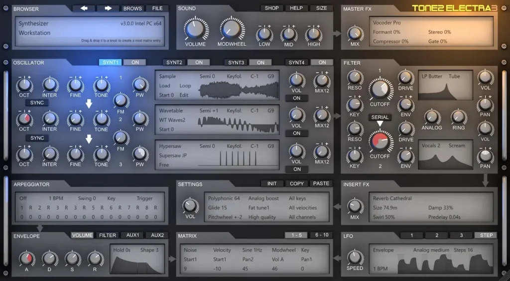 Tone2 – Electra 3 Torrent v3.2.1 STANDALONE, VSTi, VST3i x64 [Win]